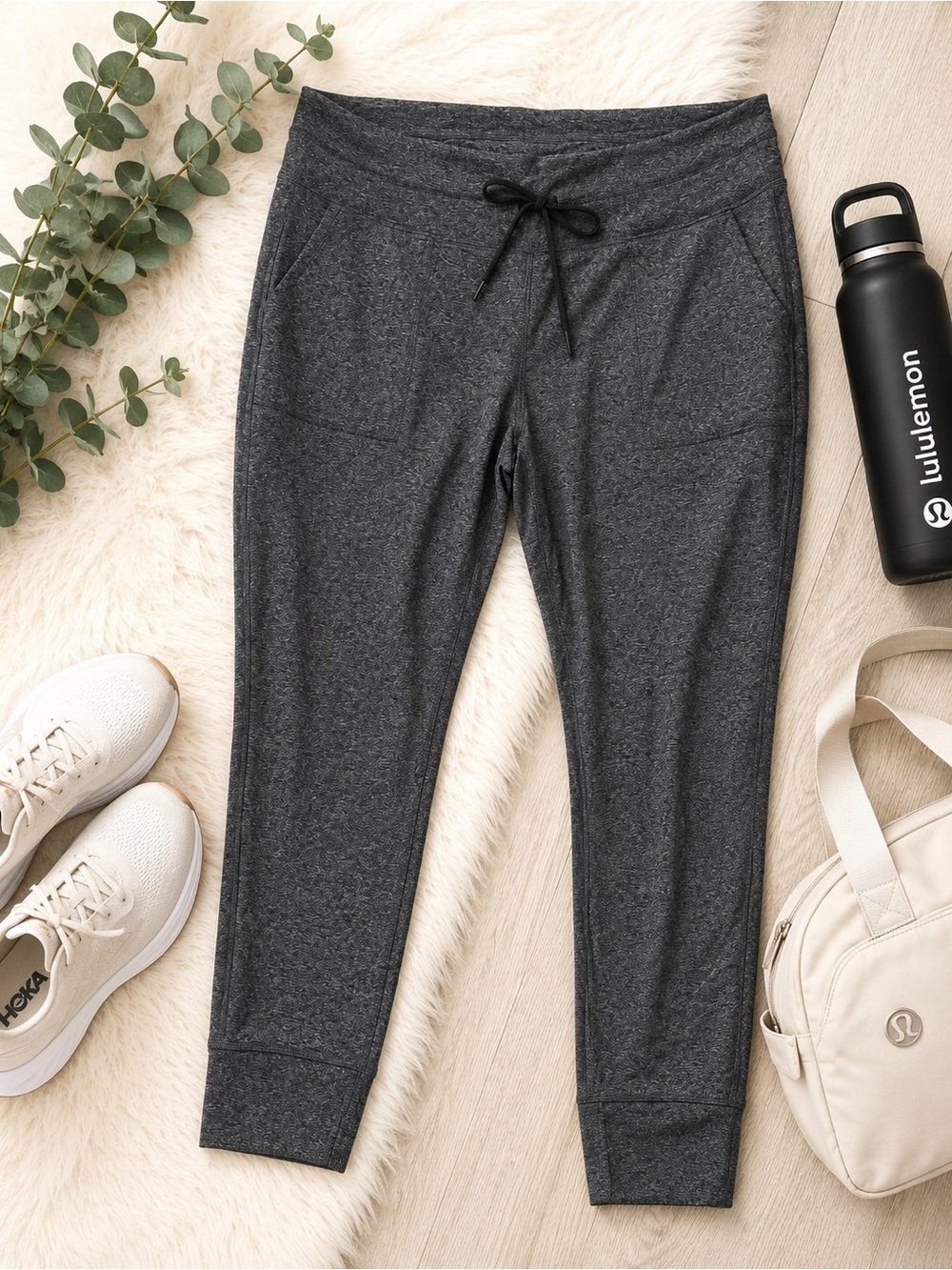 Old Navy Cozecore fleece lined Dark Gray Heather Drawstring Joggers